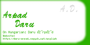 arpad daru business card